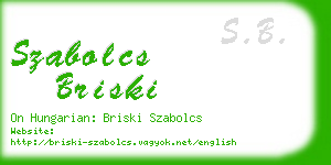 szabolcs briski business card